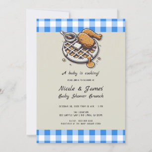 Stekt Kyckling & Wafflor Brunch Baby Shower Inbjudningar