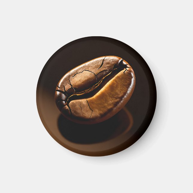 Stekt makrobrynt kaffeböna magnet (Framsidan)