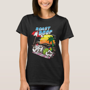 Stekt Nötkött Ko Solning På Stranden Rolig Bbq Köt T Shirt
