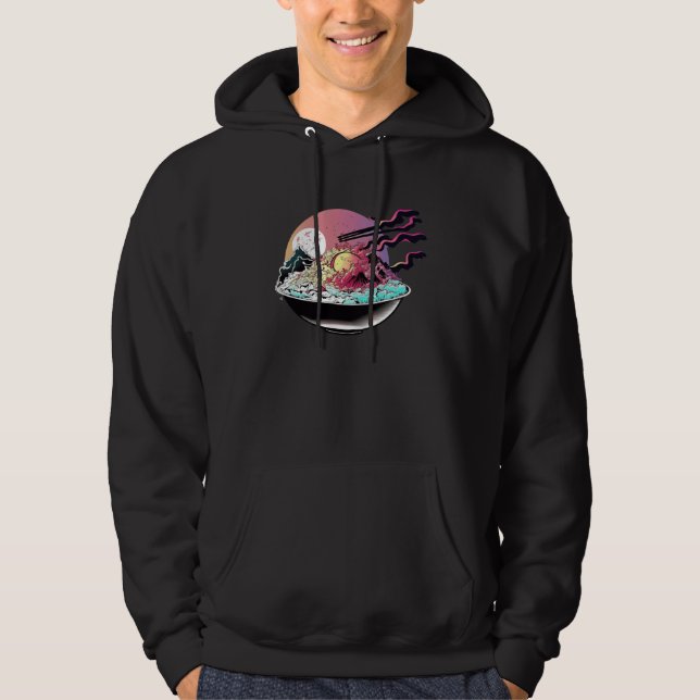 Stekt Ris Synthwave 80s Retrowave Estetik  1 Hoodie (Framsida)