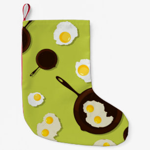 Stekt rolig matdesign för ägg liten julstrumpa