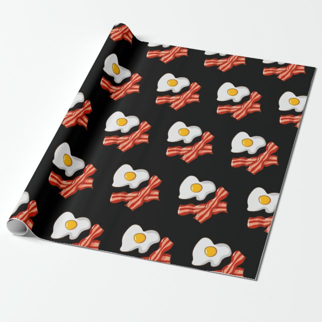 Stekta ägg Bacon Frukost Älskare Matglad Skräpmat Presentpapper (Utrullad)