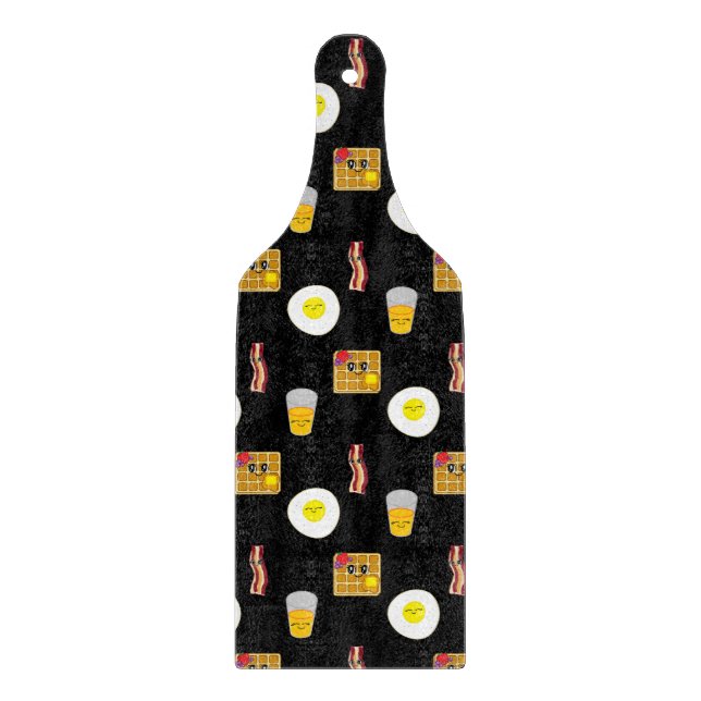 Stekta ägg, bacon, våfflor och apelsinjuice (Framsidan)