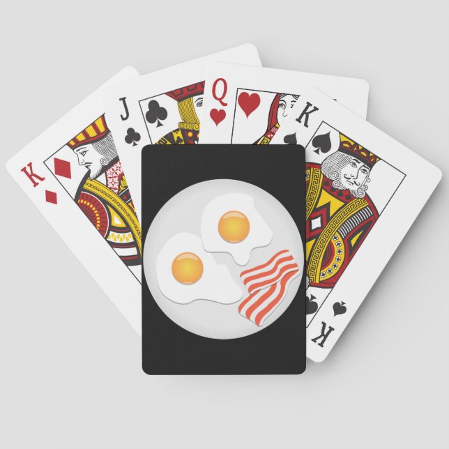 Stekta ägg och bacon frukost casinokort (Baksidan)