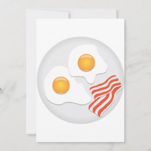 Stekta ägg och bacon frukost inbjudningar