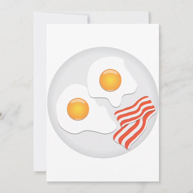 Stekta ägg och bacon frukost inbjudningar (Framsida)