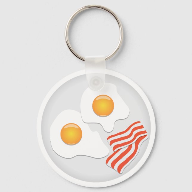 Stekta ägg och bacon frukost nyckelring (Framsida)