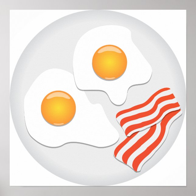 Stekta ägg och bacon frukost poster (Framsidan)