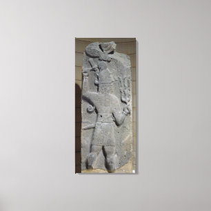 Stela av Teshub, syriansk stormgud Canvastryck
