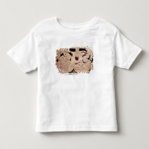 Stela skildrar en kvinna med en jaguär mask tee