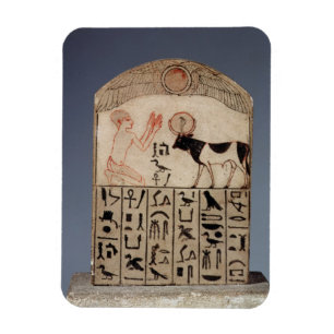 Stela till Apistjuren (målad limestone) Magnet