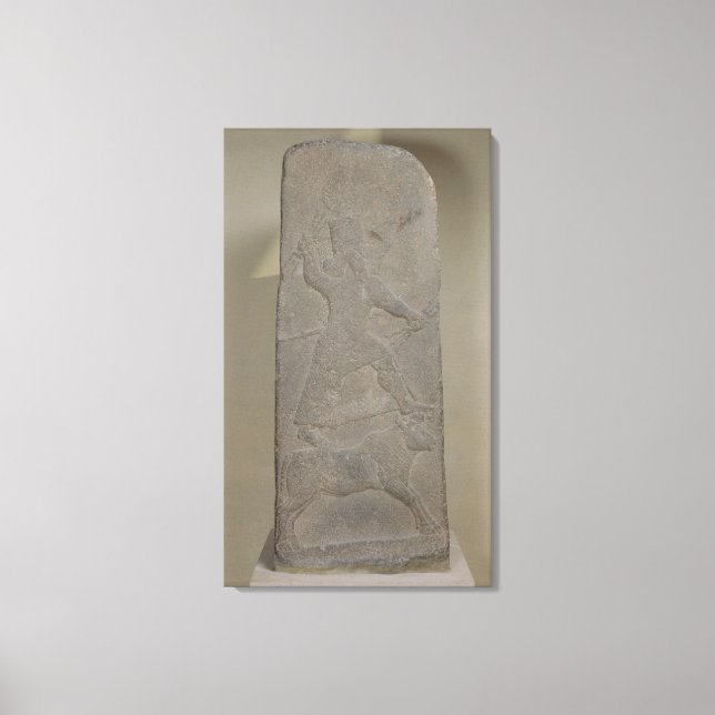 Stele skildrar stormguden Adad Canvastryck (Framsida)