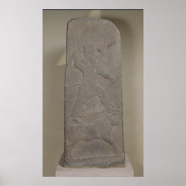 Stele skildrar stormguden Adad Poster (Framsidan)