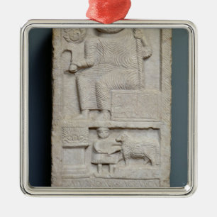 Stele som är hängiven till Saturn, från El-Ayai Julgransprydnad Metall