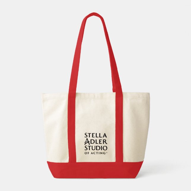 Stella Adler Studio Staplad Logotyp Tote Bag Tygkasse (Baksida)