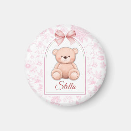 Stella | Anpassningsbar Rosa Nalle Försörjningsdes Magnet