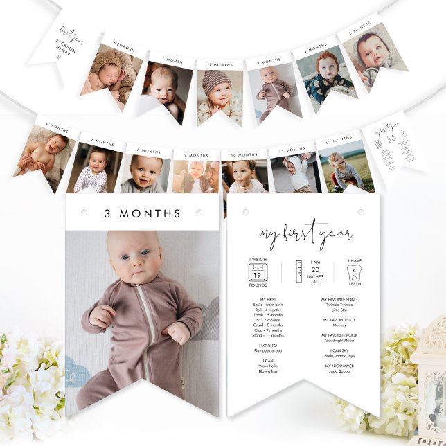 STELLA Baby första året fotobanderoll för fotoutst Vimplar (Skapare uppladdad)