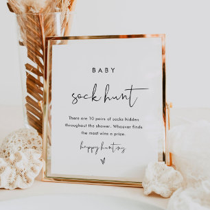 STELLA Baby Sock Hunt Baby Shower Game Sign Poster