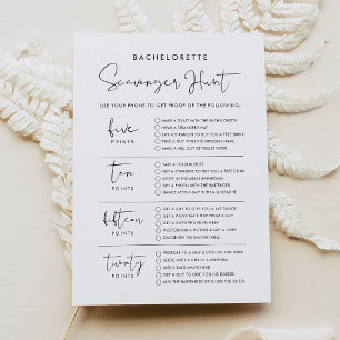 STELLA Bachelorette Scavenger Hunt Game Card Inbjudningar