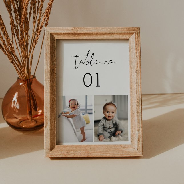 STELLA-Bordsnummer för barnfoton 5 x 7 Inbjudningar (Skapare uppladdad)
