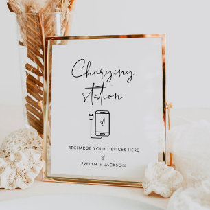 STELLA Charging Station Bröllop Sign Poster