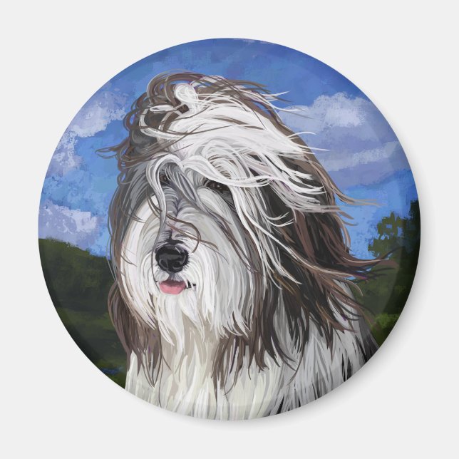 Stella den engelska fårehunden magnet (Framsidan)