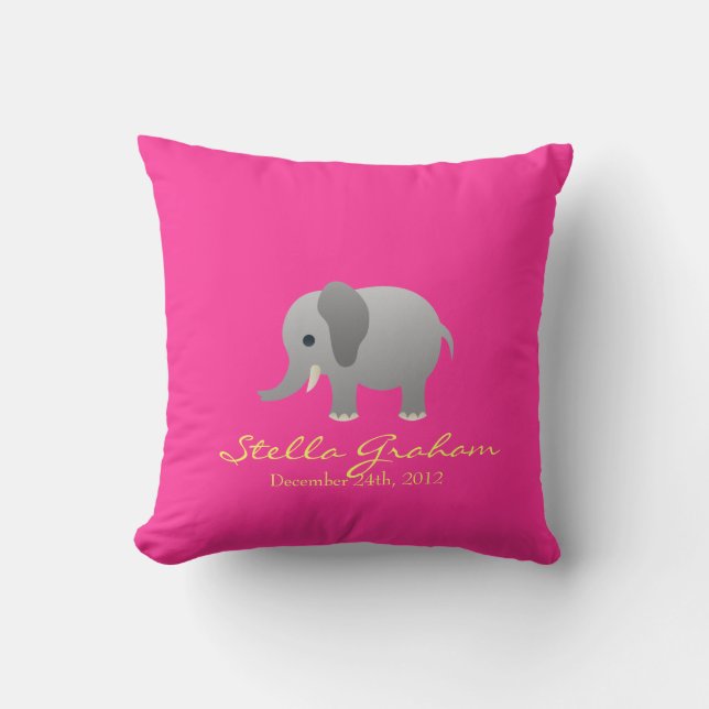 Stella Elephant Rosa Grått Pillow Kudde (Framsida)