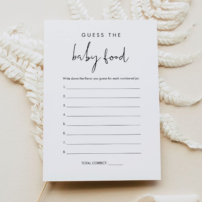 STELLA Gissa Baby matkortet Inbjudningar (Skapare uppladdad)