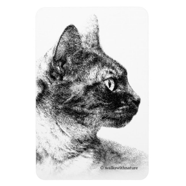 Stella Grått Cat Magnet (Vertikal)