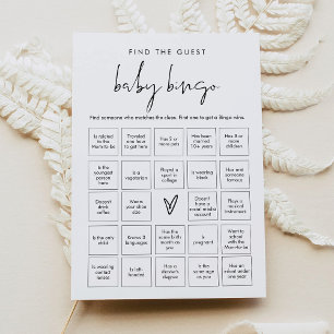 STELLA hittar gästkortet Baby Bingo Game Card Inbjudningar