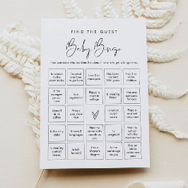 STELLA hittar gästkortet Baby Bingo Game Card Inbjudningar