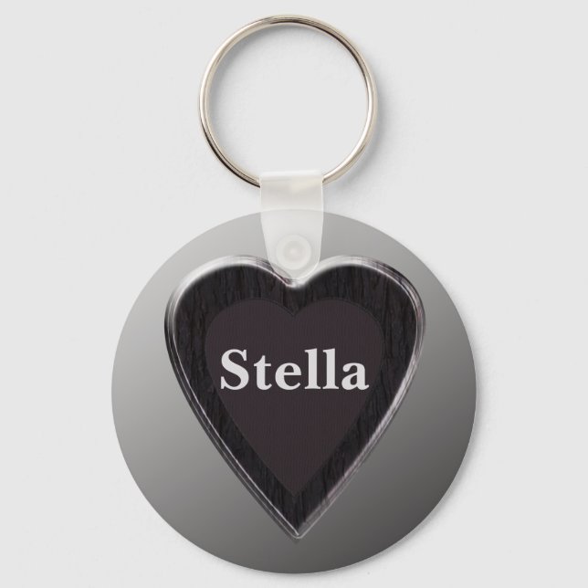 Stella Hjärtnyckelring med 369MittNamn Nyckelring (Framsida)