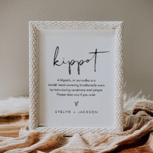 STELLA Kippot Kippah Yarmulke Bröllop Sign Poster