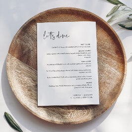 STELLA Minimalist Bröllop Menu 5x7