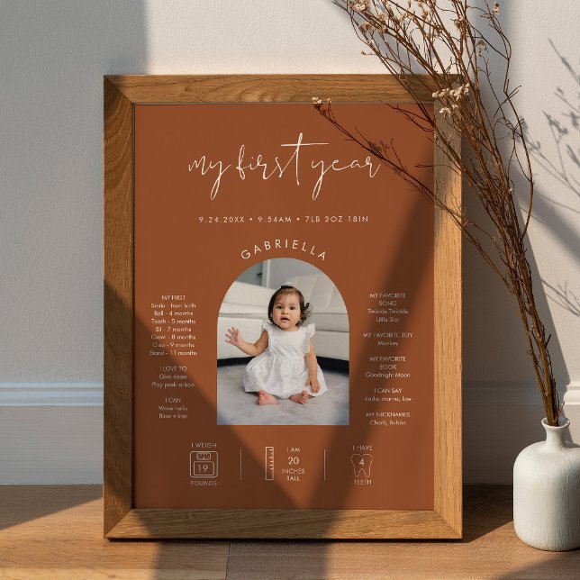 STELLA Minimalist Sienna 1:a födelsedagskaldelsten Poster (Skapare uppladdad)