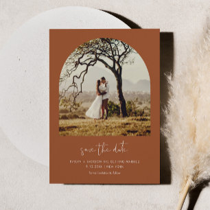 STELLA Modern Arch Photo Save Date MagneSienna