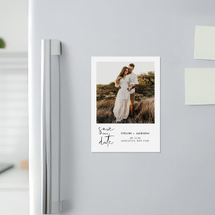 STELLA Modern Edgy Photo Save Date Magnetisk Inbjudningskort