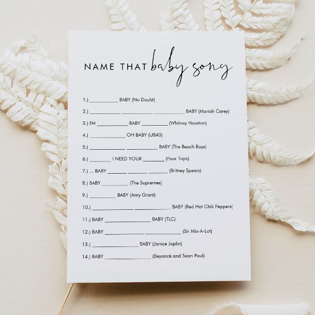 STELLA Namn det Baby Sång-spelkortet Inbjudningar (Skapare uppladdad)