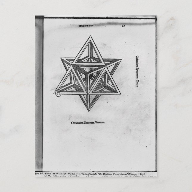 Stella octangula, från "De Divina Proportione" Vykort (Framsida)