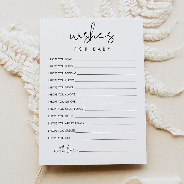 STELLA Önskemål för Baby Advice Card Inbjudningar (Skapare uppladdad)