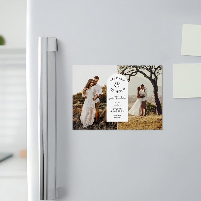 STELLA Photo Modern Bröllop spara datum Magnetisk Inbjudningskort (Skapare uppladdad)