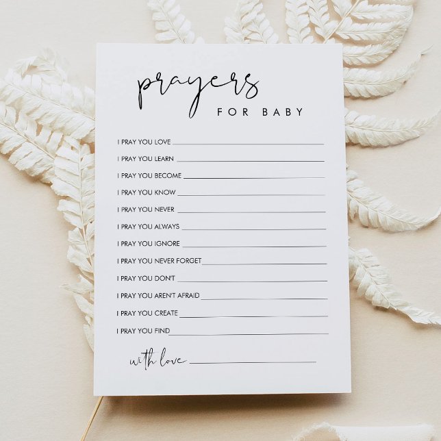 STELLA Prayers for Baby Advice Card Inbjudningar (Skapare uppladdad)