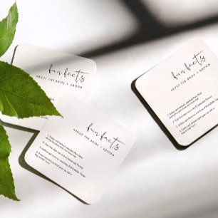 STELLA-Roligten har fakta om Bride och Groom Underlägg Papper Kvadrat