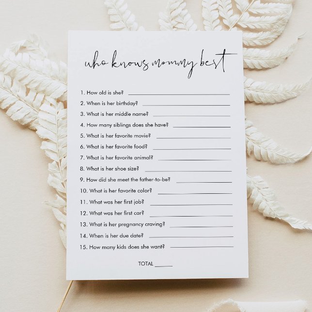 STELLA som känner Mamma Best Baby Shower Game Inbjudningar (Skapare uppladdad)