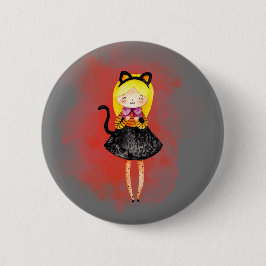 Stellalunarts Cute Girl Halloween Cat Knapp