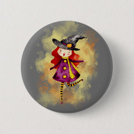 Stellalunarts Halloween Witch Cute Girl Knapp