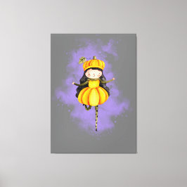 Stellalunarts Pumpkin Halloween Cute Girl Canvastryck