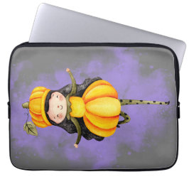 Stellalunarts Pumpkin Halloween Cute Girl Laptop Fodral