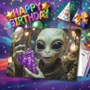 Stellar Alien Önskar dig en fantastisk födelseda Kort