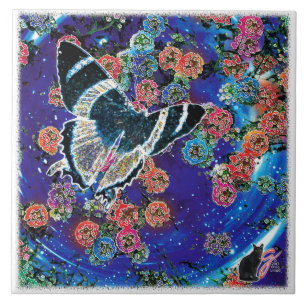 Stellar Blooms Ceramic Tile Kakelplatta